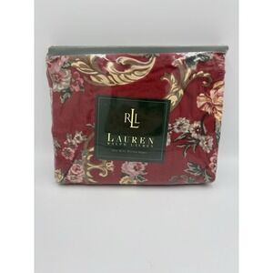 Vintage Ralph Lauren Marseilles Floral Red PREMIUM KING FITTED‎ sheet NIP USA